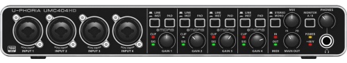 Behringer UMC404HD - аудиоинтерфейс, 4 входа, 4 выхода, микр. пред. MIDAS фото 3